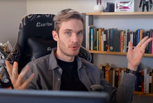 Load image into Gallery viewer, PewDiePie LED Edition - Throttle Series Black Gaming Chair Clutch Chairz